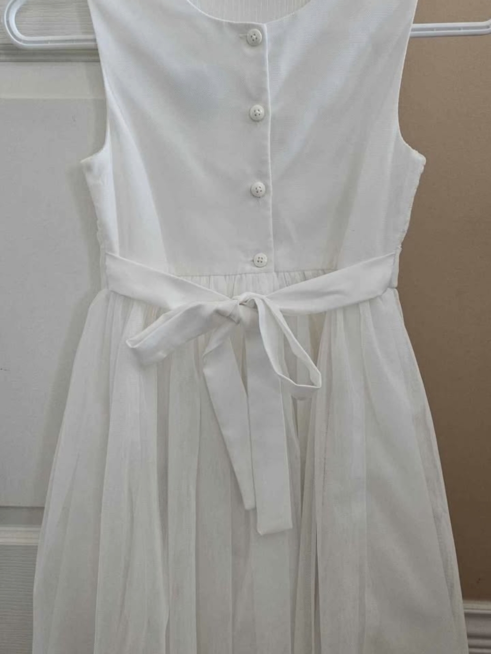 Jona Michelle White Floral Lace Tulle Party Dress with Bow - Picture 2 of 3